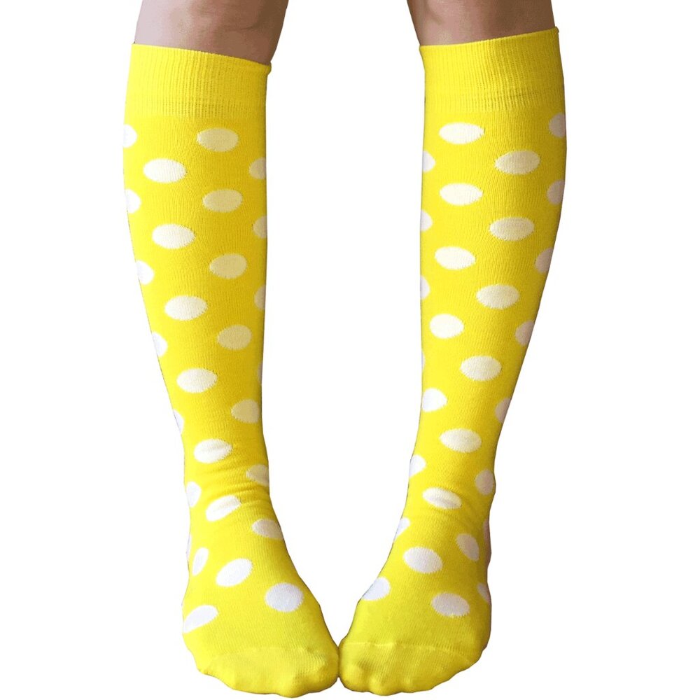 Yellow/White Polka Dot Socks